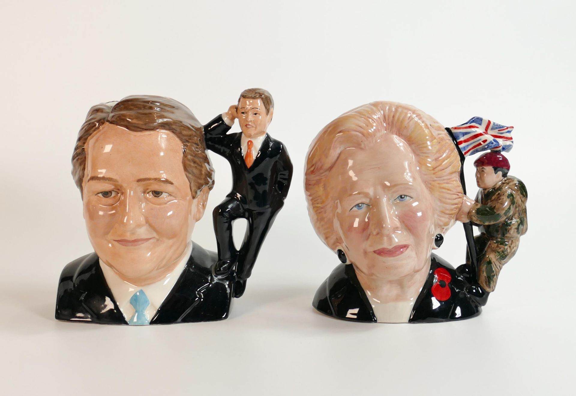 Bairstow Manor limited edition character jugs David Cameron with Nick Clegg, Margaret Thatcher