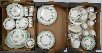 Wedgwood Hereford tea and dinner ware to inlcude dinner plates, lidded tureens, coffee pot, cups &
