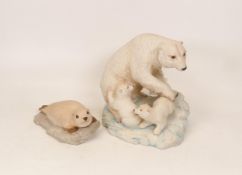 Aynsley matt Animal Figure Polar Bear & Seal, tallest 14cm(2)