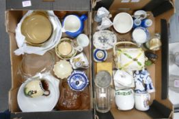 A large mixed collection of items to include Commemorative ware, Sadlers Cube biscuit barrel, Torque