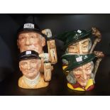 Royal Doulton Large & Small seconds characters jugs of Golfer D6623 & D6756 together with Royal