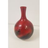 Royal Doulton Flambe Veined Vase. h:10cm