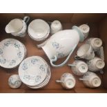 Aynsley 'Las Palmas' pattern tea ware items to include Teapot, 7 side plates, 8 cups and saucers,