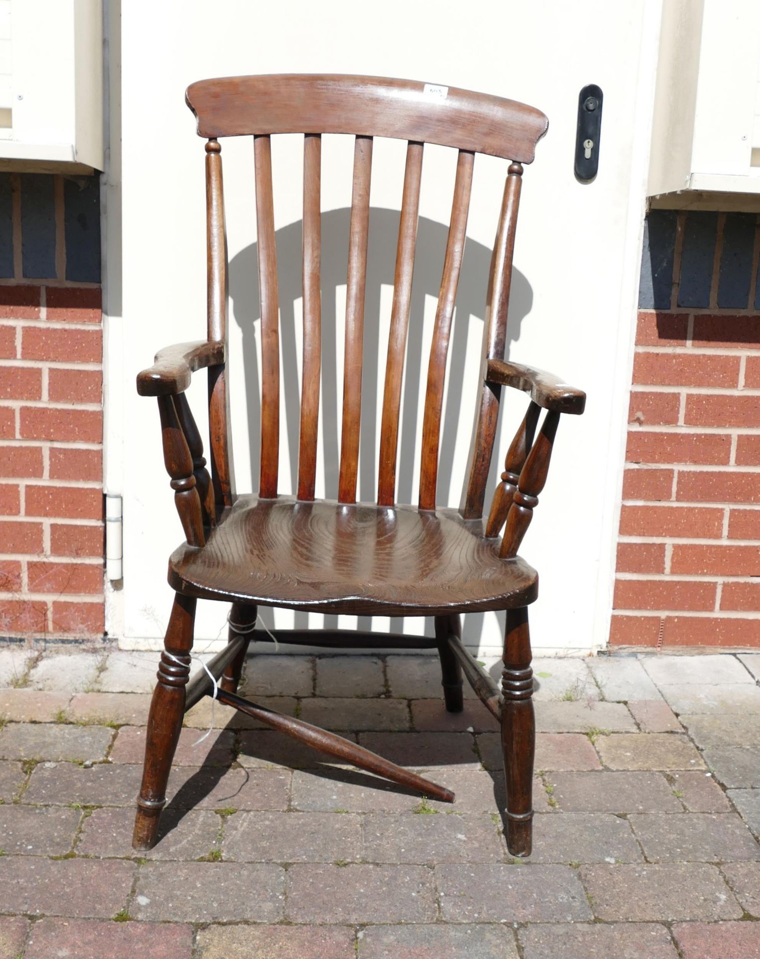 Antique Farmhouse Armchair, ( damaged leg support)