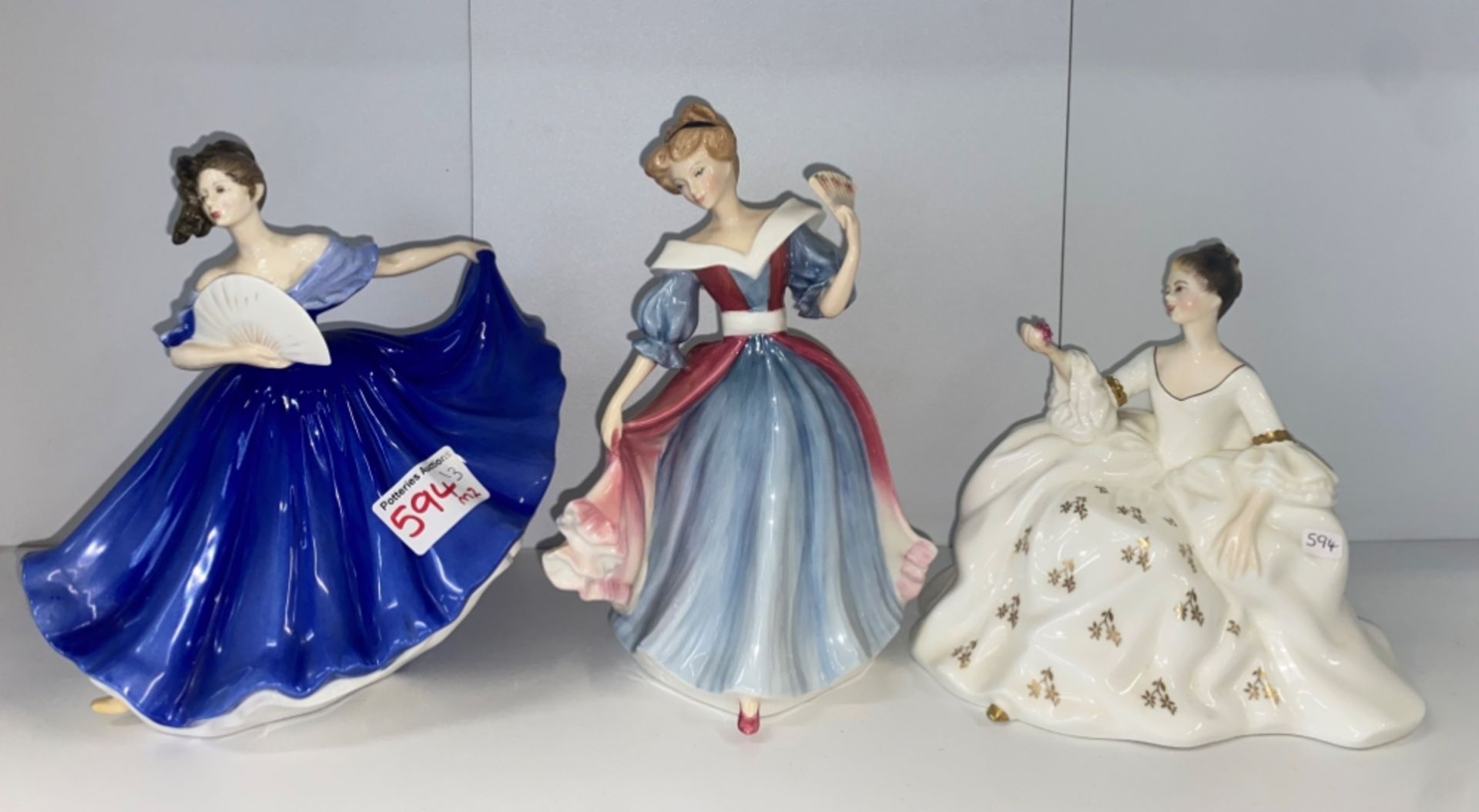 Royal Doulton Lady Figures Elaine HN2791, Figure of The Year 1991 Amy HN3316 & My Love HN2339 (All