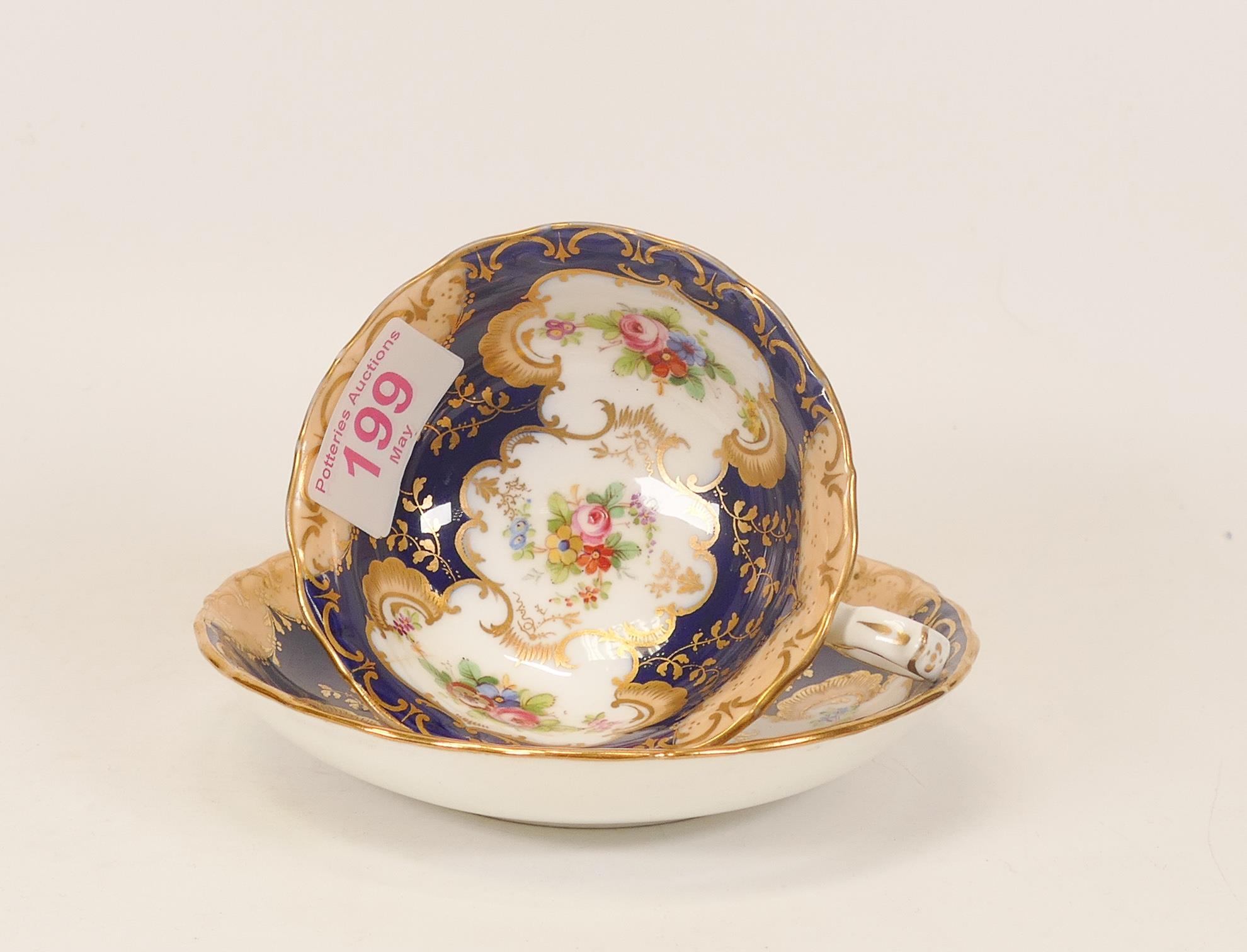 Paragon Hand Decorated Cabinet Cup & Saucer Set decorated with panelled floral decoration - Image 2 of 2