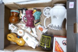 A mixed collection of items to include Royal Albert seconds Coffee Pot, Crested Clifton WWII theme