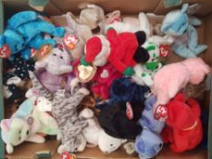 A large collection of TY Beanie babies (1 tray)