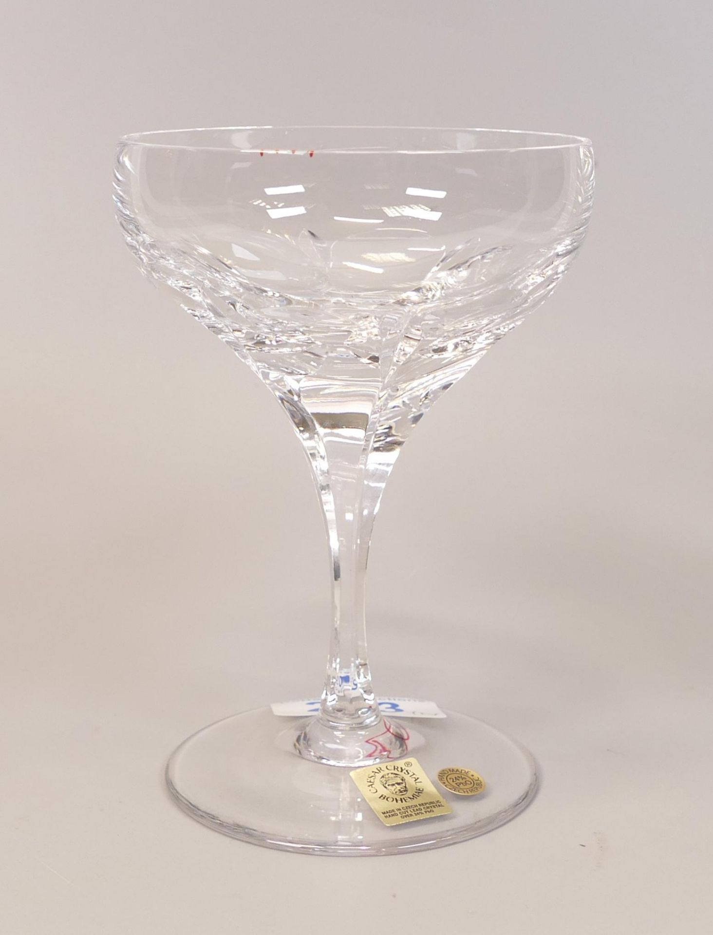 Caesar Crystal for De Lamerie Fine Bone China heavy Undecorated Glass Crystal Champagne Bowls ,