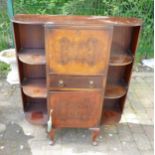 Early 20th cnetury bureau desk with open shelves and cabriole legs