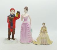 Coalport Christmas Carollers limited edition together with kate and Victoria (3)