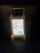 French made brass and Bevelled glass carriage clock
