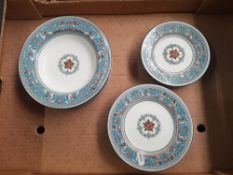 Wedgwood 'Florentine' Turquoise Pattern Dinner Ware Items to include six small side plates, six