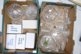 A large collection of Tutbury , Royal Doulton & Similar Cut Glass Crystal (2 trays)