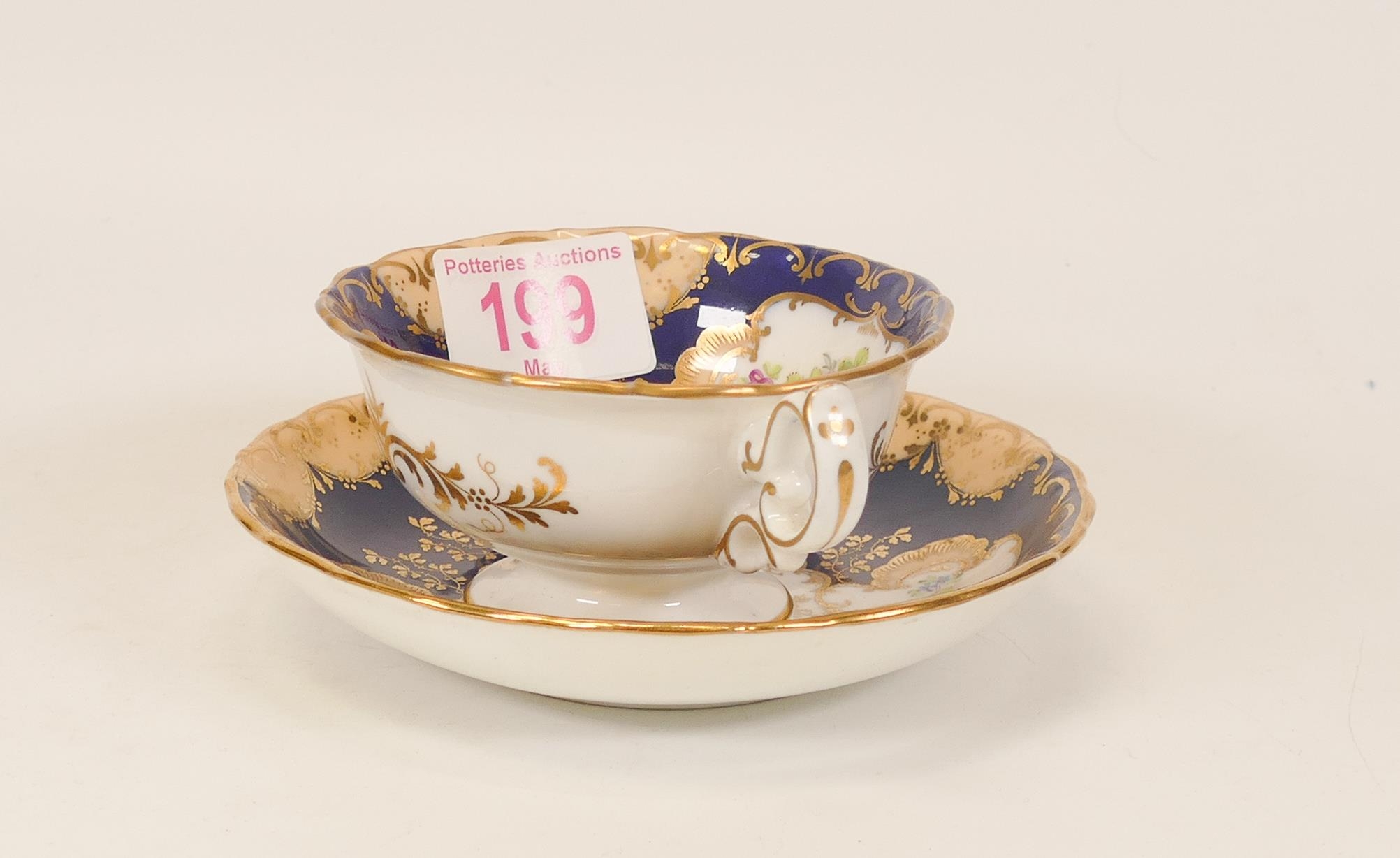 Paragon Hand Decorated Cabinet Cup & Saucer Set decorated with panelled floral decoration