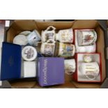 A mixed collection of items to include Royal Commemorative mugs, loving cups and similar ( some