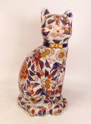 Large Imari Decorated Modern Oriental Cat, height 35cm