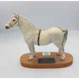 Beswick Connoisseur model Champion Welsh Mountain pony On wooden base.