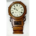 Herbert Jones Newtown inlaid drop dial wall clock, length 77cm