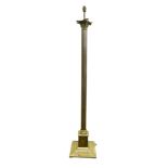 Heavy brass Corinthian Column standard lamp. 136cm to top of fitting.