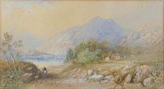 C Pearson landscape watercolour dated 1858, 29cm x 53cm