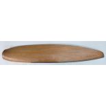 Large wooden antique propeller blade with brass leading edge, length 160cm, couple of nicks to