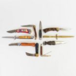 A collection of vintage pen knives, hunting knives & similar including Dirk, Hi Cut Sheath Knife,