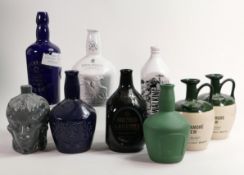 Wade Whisky themed ceramic decanters including - Lauders, Johnnie Walker Black Label, Tullamore Dew.