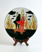 Lorna Bailey for Carltonware Mephistopheles pattern large charger, limited edition, diameter 34cm