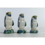 Wade set of three graduated penguins. Unmarked to base, height of tallest 12.5cm. These items were