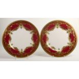 De Lamerie Fine Bone China deep red Carnival pattern circular serving platters, specially made