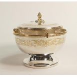 De Lamerie Fine large silverware plated Robert Adam patterned single caviar base & spider in