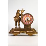 Philipe H. Mourey (1840-1920) French bronze mantle clock depicting Joan of Arc with Sevres style