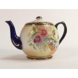 Carlton Blush ware tea pot with floral ragged robin decoration, by Wiltshaw & Robinson, c1900,