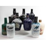 Wade Whisky & Rum themed ceramic decanters including - Ripping Yarns Rum, McQueen Gin, Grouse