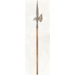 Victorian reproduction antique Poleaxe Pike, length 170cm