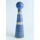 Large Modernist Pottery ribbed lamp base, with no markings & production faults to base, height 52cm