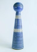 Large Modernist Pottery ribbed lamp base, with no markings & production faults to base, height 52cm