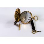 18ct gold plated hunter pocket watch, with ornately decorated case.