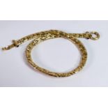 14ct gold heavy gold necklet / collar, marked .585, and tested as 14ct gold. Measures 46cm long