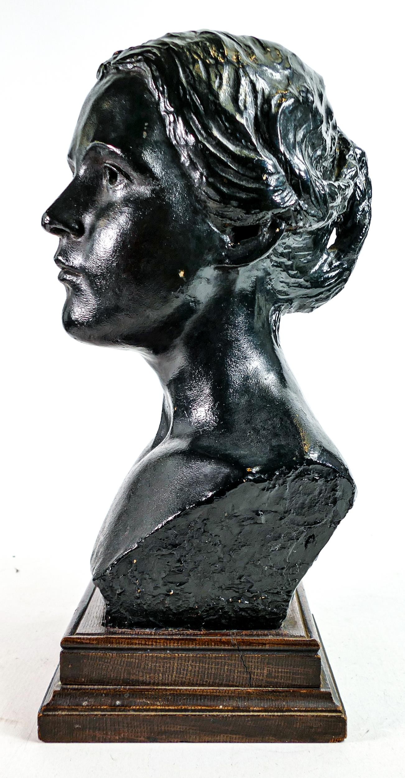 Large 20th century plaster bust, height 37cm - Image 3 of 4