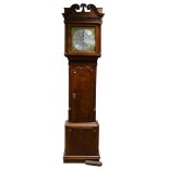 19th century Oak with Mahogany Crossbanding longcase clock by Fearnley of Wigan, 8 day movement with