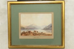 Copley Fielding, watercolour Loch Awe bearing the name Copley Fielding 19cm x 26cm