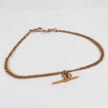 9ct rose gold Edwardian double Albert watch chain, weight 31.04g. Length clip to clip 40cm.