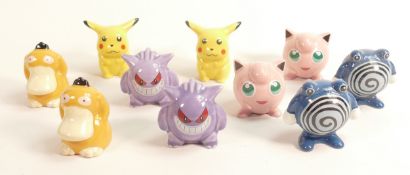 Two sets of Wade Pokemon figures, made in 2001 for the Nintendo Pokemon game. They are Polywhirl,