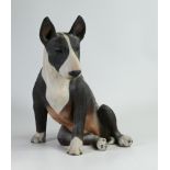 North Light large resin figure of a seated English Bull Terrier, height 35cm. This was removed