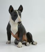North Light large resin figure of a seated English Bull Terrier, height 35cm. This was removed