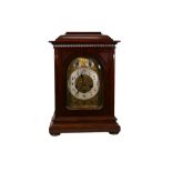 Edwardian Mahogany cased Junghans Westminster chime bracket clock, height 43cm