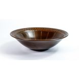 Wedgwood Sierra brown mid century studio bowl. Diameter 29cm