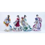 Danbury Mint Oriental lady figures The Rose Princess, Chrysanthemum Princess, Iris Princess & Plum